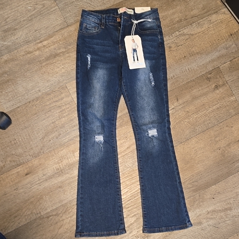 Denim Diva Girls Blue Denim Flare Jeans Size 12 New With Tag